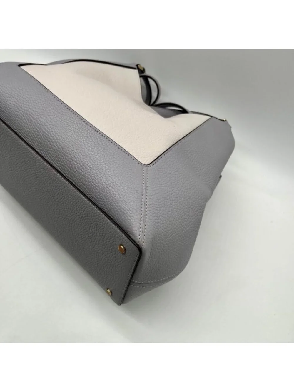 Kate Spade Gray And Cream Pebbled Leather Satchel Set